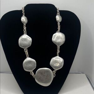 Chico's Bold Silver Statement Necklace